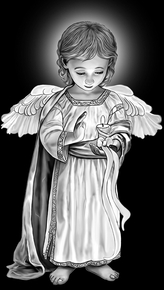 Ангелок со свечкой - картинки для гравировки